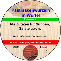 Pastinakenwurzeln in Würfel 40g