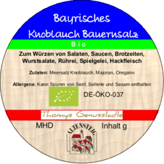 Bayerisches Knoblauch Bauernsalz BIO 100g Bayerisches Knoblauch Bauernsalz BIO 100g