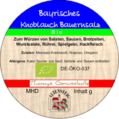Bayerisches Knoblauch Bauernsalz BIO 100g