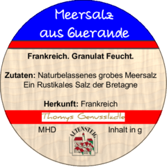 Meersalz aus Guerande Frankreich Granulat Feucht 100g