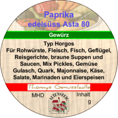 Paprika edelsüss Typ Horgos 50g