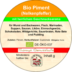 Piment gemahlen ( Nelkenpfeffer ) BIO 50g