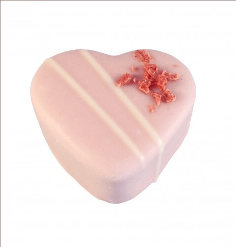 Herzpraline "Erdbeer-Quark"