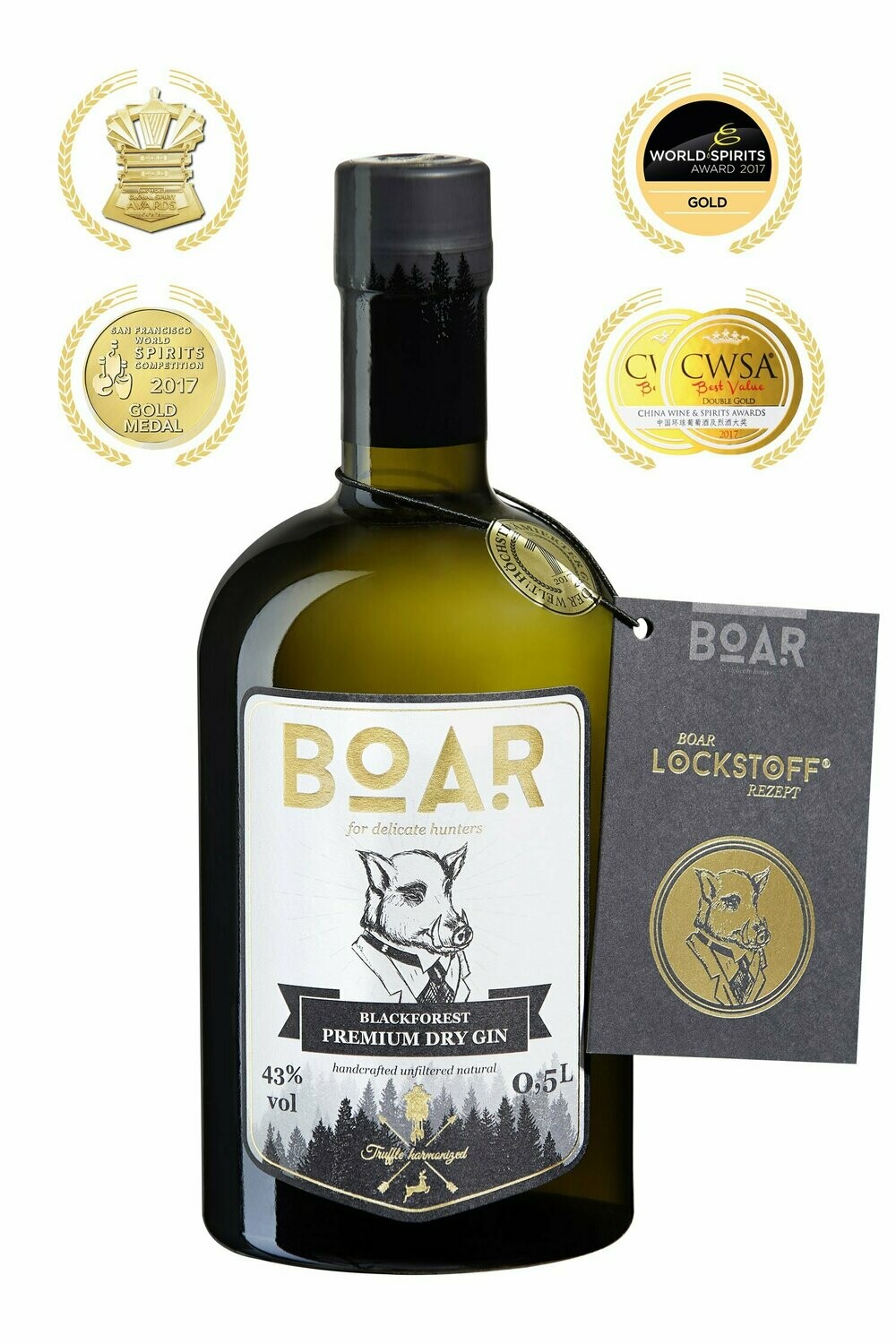 BOAR Gin® 0,5l 43% Vol – Höchstprämierter Gin der Welt
Bad Peterstal  aus dem Schwarzwald
