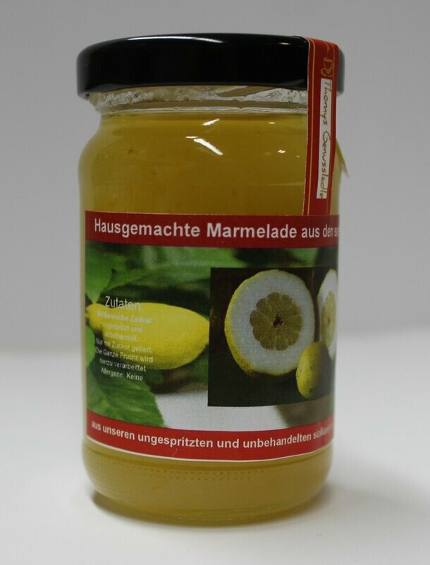 Marmelade aus unbehandelten und ungespritzen sizilianischen Cedri/ Zedrat