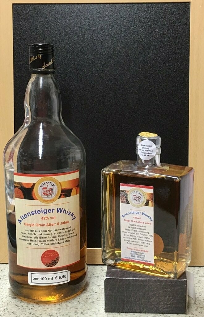 Altensteiger Whisky,  Single Grain 46% Flasche mit 500 ml