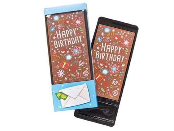Vollmilchschokolade Vollmilchschokolade "Happy Birthday", 70 g, mit Geldfach