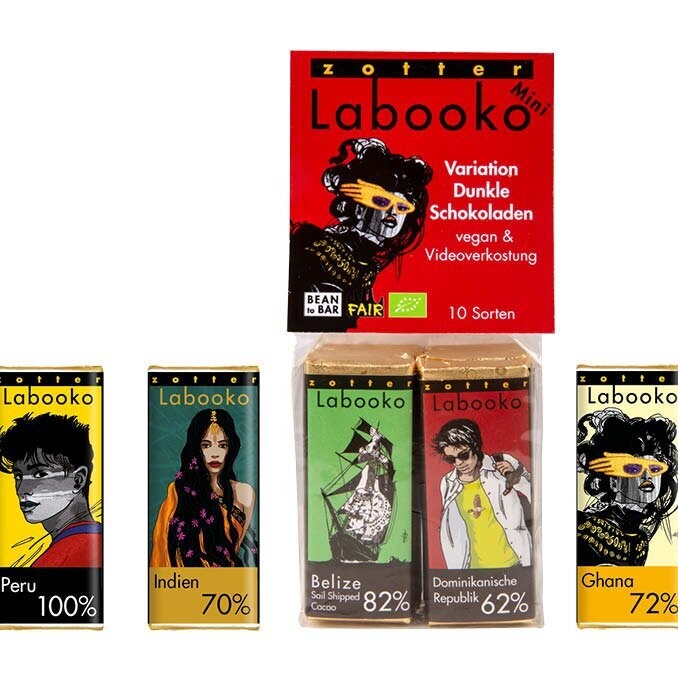 Labooko Mini | Variation Labooko Mini | Variation "Dunkle Schokoladen"– mit Videoverkostung
| Neuheit 2021| Inhalt 80g | Zotter