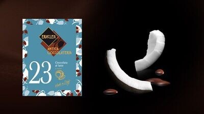 Milchschokolade mit Kokosnuss
Portionsbeutel 32g. Eraclea Nr. 23.