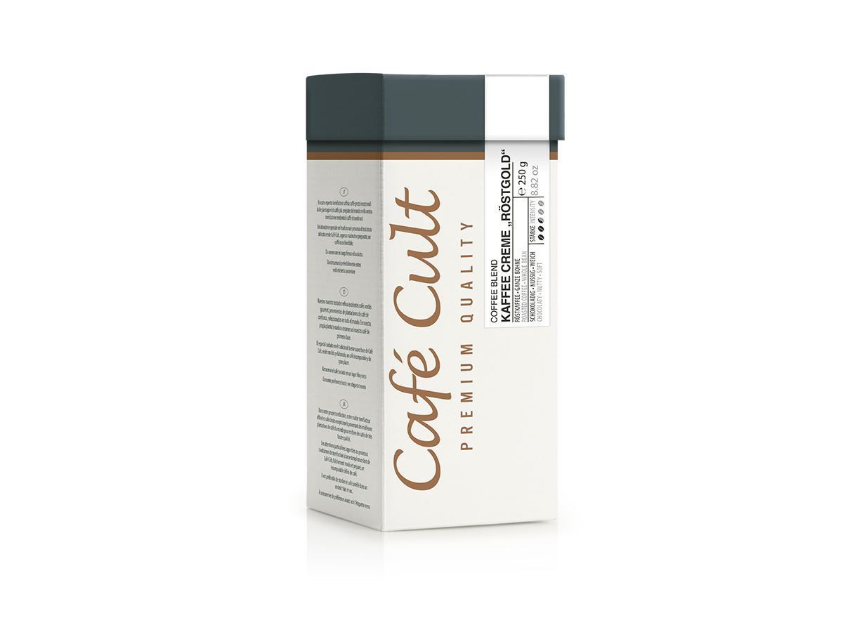 Cafe Cult.   Kaffee Crema „Röstgold“   ganze Bohne