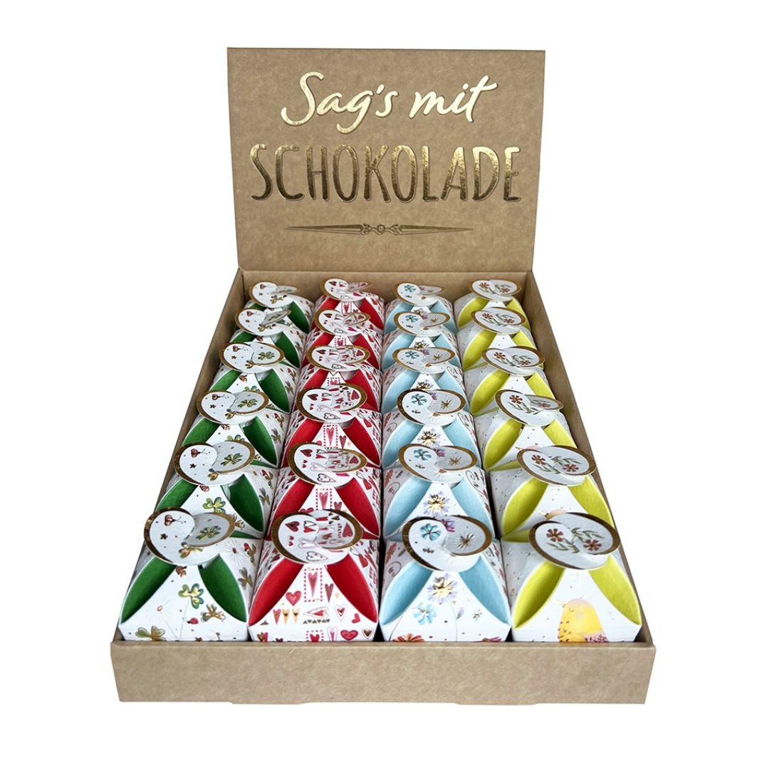 Turnowsky & Lauenstein Display  - 1er Lilly-Box mit 2 Nougatherzen - Turnowsky & Lauenstein Display  - 1er Lilly-Box mit 2 Nougatherzen -