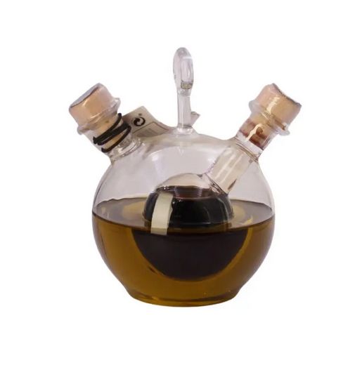 Doppel Glaskanne mit 250ml Nativem Olivenöl Extra und 50ml Balsamico Essig