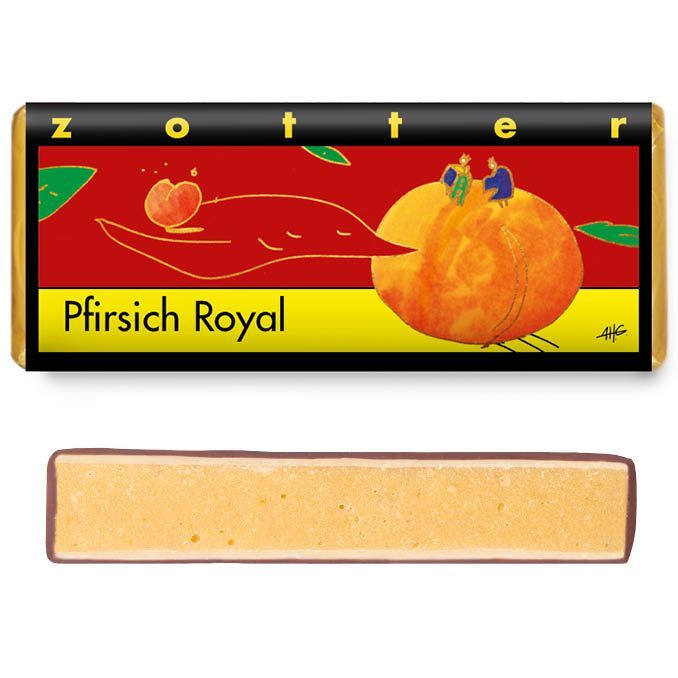 Handgeschöpfte Schokolade Pfirsich Royal, alkoholfrei! 70g Handgeschöpfte Schokolade Pfirsich Royal, alkoholfrei! 70g