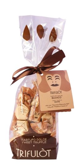 Tartufo dolce Bianco con Nocciola 180 g Weiße Pralinen mit Haselnüssen Tartufo dolce Bianco con Nocciola 180 g Weiße Pralinen mit Haselnüssen