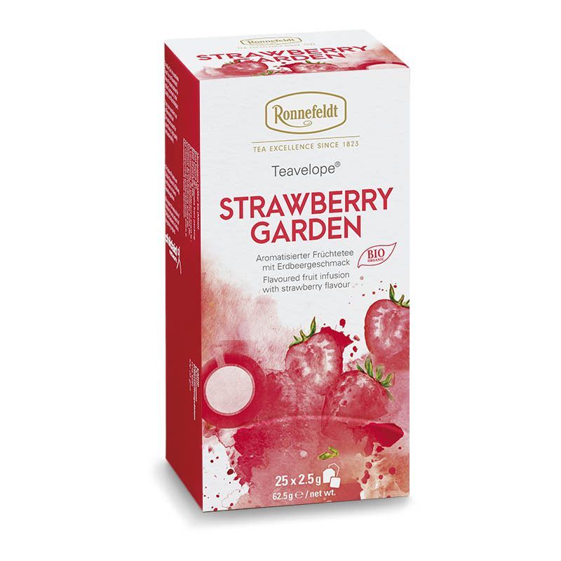 Ronnefeldt Teavelope® Teavelope® Strawberry Garden Aromatisierter Früchtetee mit Erdbeergeschmack