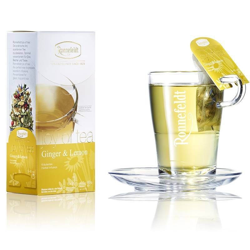 Ronnefeldt Joy of Tea® Ginger & Lemon Charaktervoller Kräutertee mit der fruchtigen Schärfe des Ingwers, unterstützt durch die Frische von Zitronengras und aromareicher Minze. Ronnefeldt Joy of Tea® Ginger & Lemon Charaktervoller Kräutertee mit der fruchtigen Schärfe des Ingwers, unterstützt durch die Frische von Zitronengras und aromareicher Minze.
