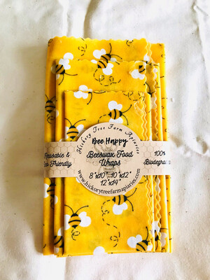 Beeswax Food Wraps (Yellow Bees)