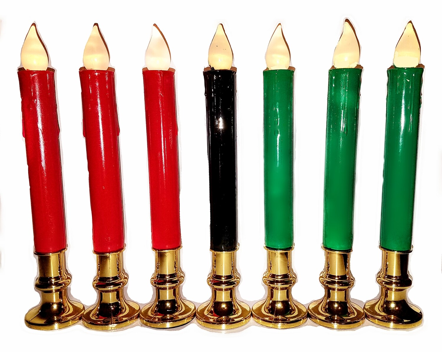 LED Kwanzaa Candles (Flameless Taper)-Battery Operated