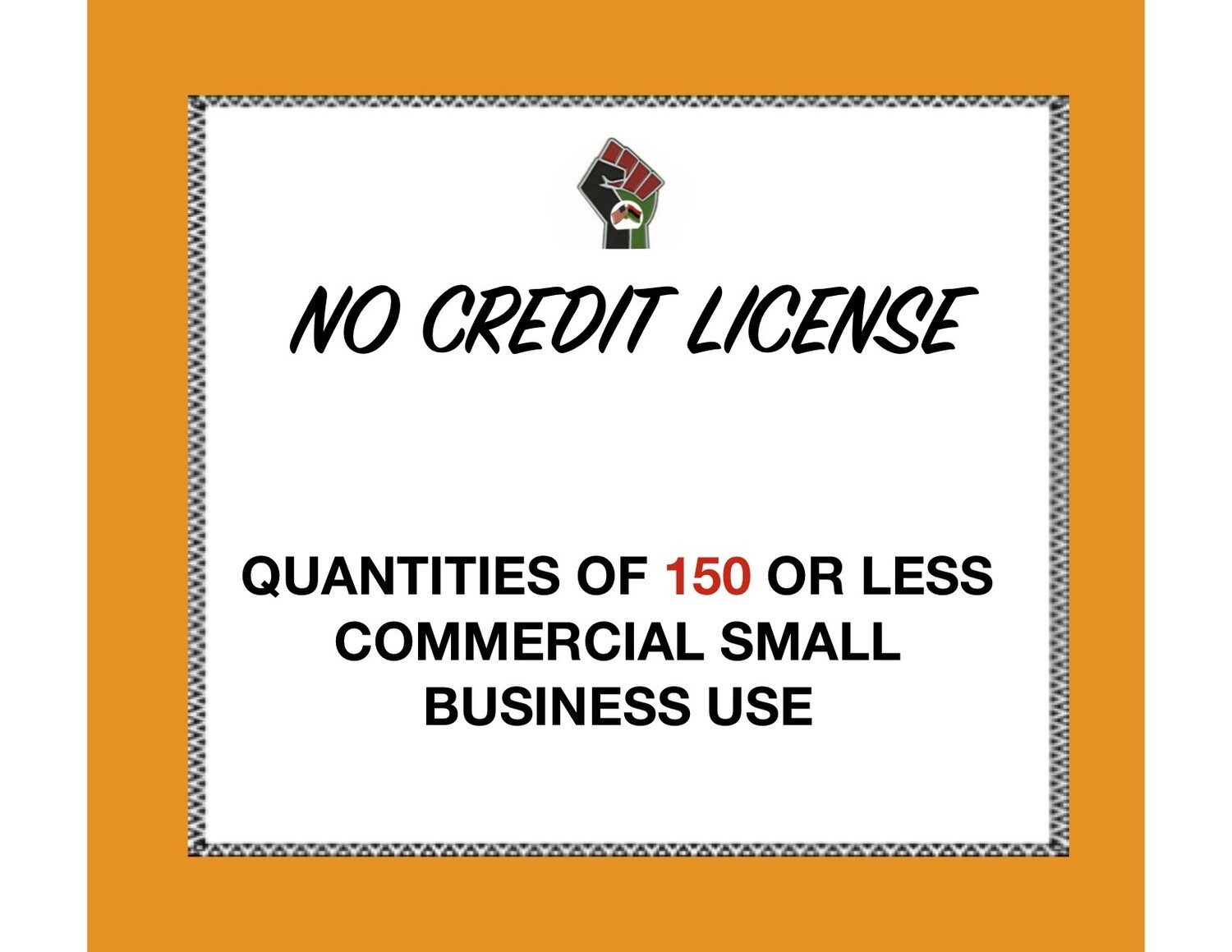 No Credit License for Quantities of 150 or Less (Commercial Use) for 1 Clipart or Digital Paper Set
