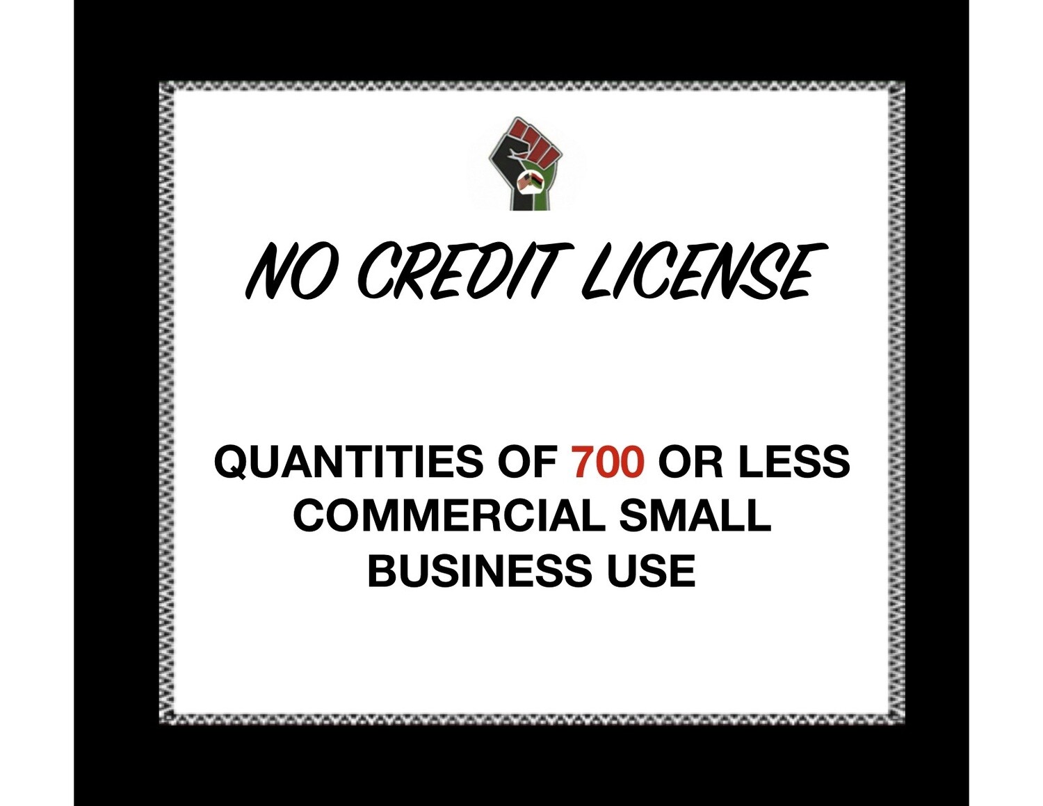 No Credit License for Quantities of 700 or Less (Commercial Use) for 1 Clipart or Digital Paper Set
