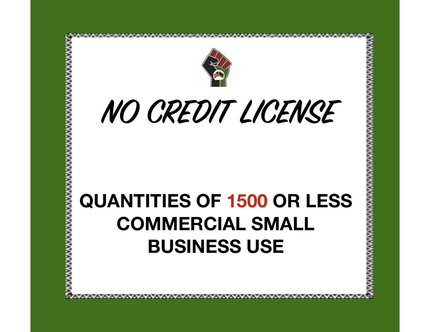 No Credit License for Quantities of 1500 or Less (Commercial Use) for 1 Clipart or Digital Paper Set
