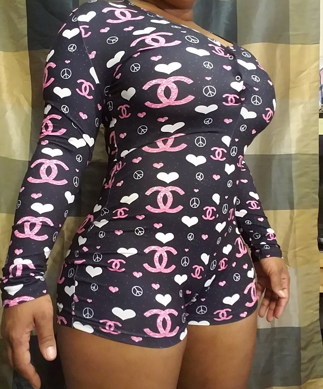 Women's Long Sleeve Shorts Playsuit, Casual, Party, Onesie Pajama Wear