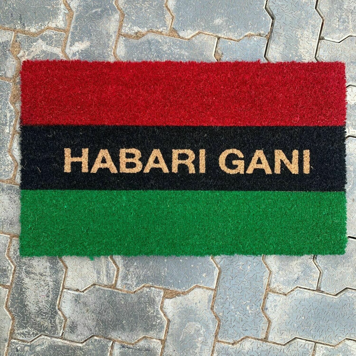 Pan African UNIA Flag Habari Gani Doormat