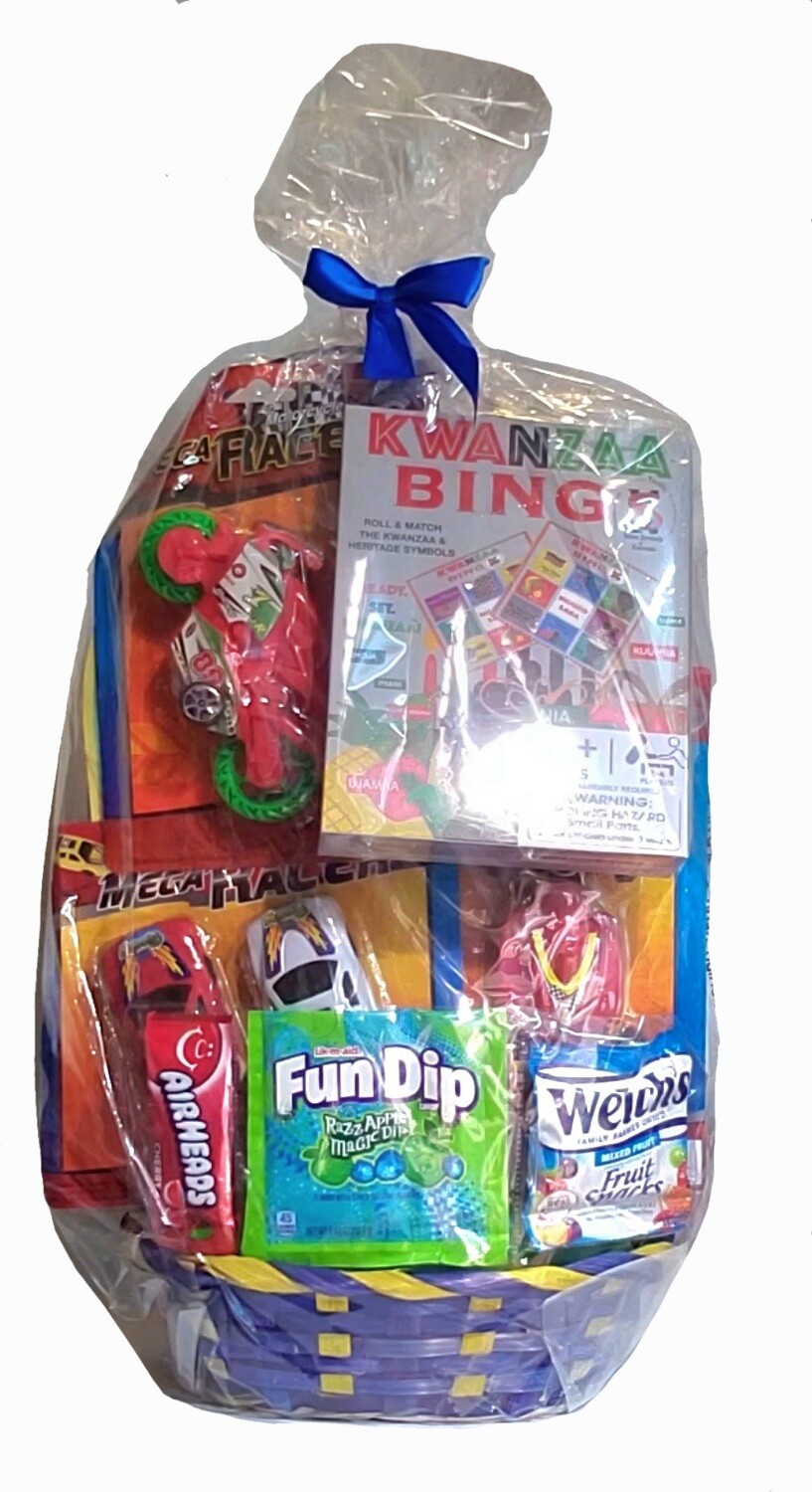 Seven Symbols of Kwanzaa Kids Easter Gift Basket Set w/Kwanzaa Bingo Game