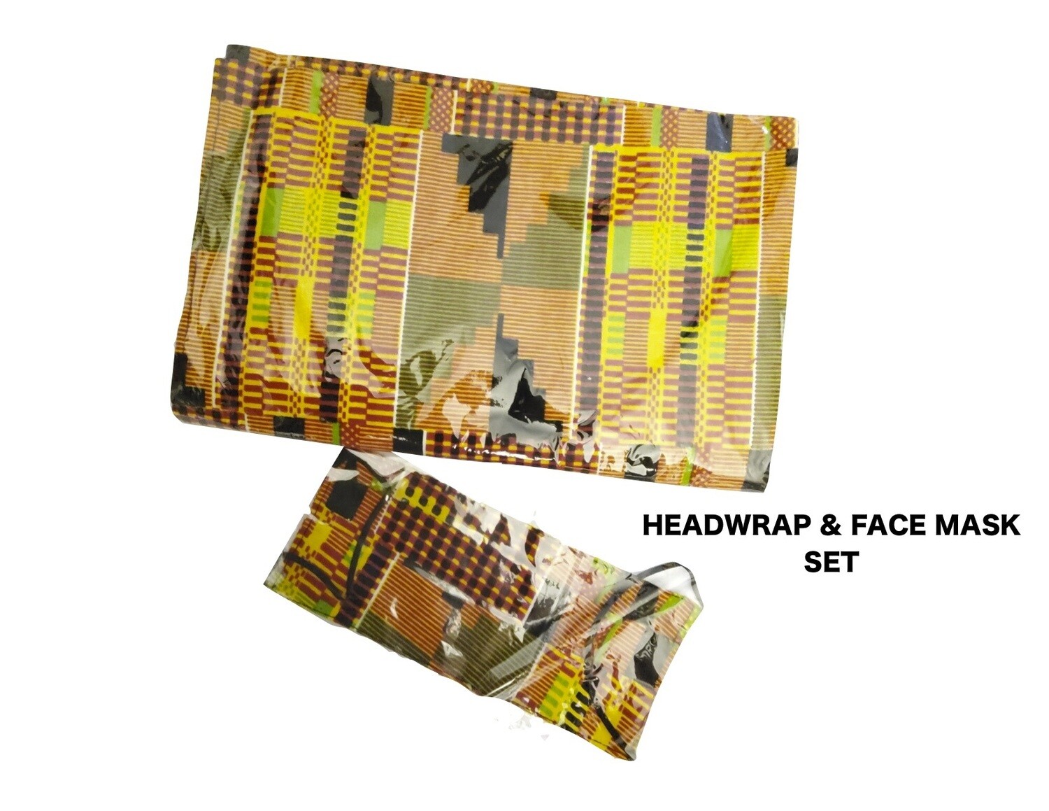 African Head Wrap Mask Set