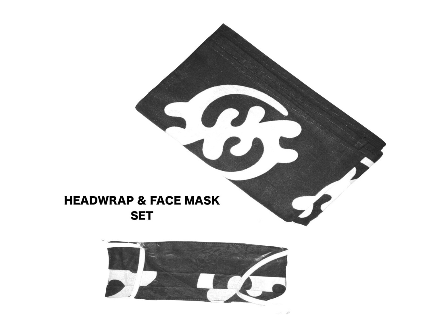African Head Wrap Face Mask Set