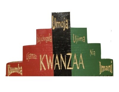 Kwanzaa Kinara- The Seven Principles (RBG)