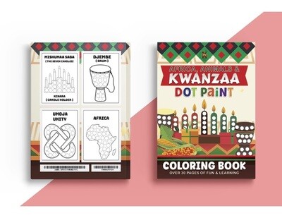 Africa, Animals, and Kwanzaa Dot Paint and Coloring Book