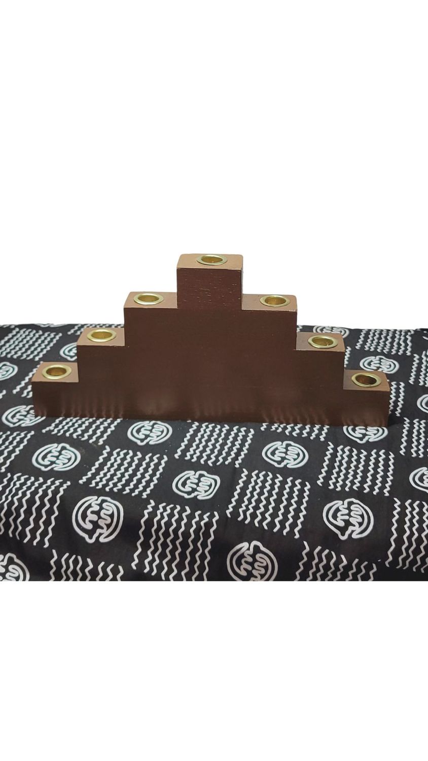 Brown Painted Pyramid Kwanzaa Kinara