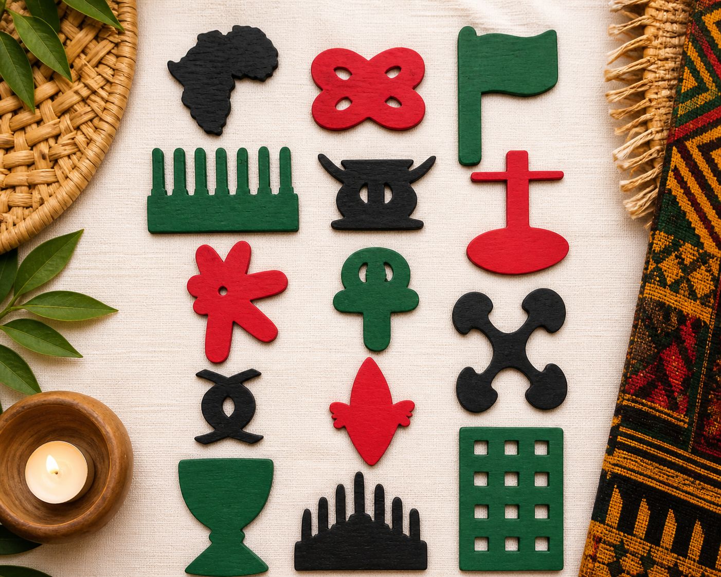 Kwanzaa Wooden Shapes
