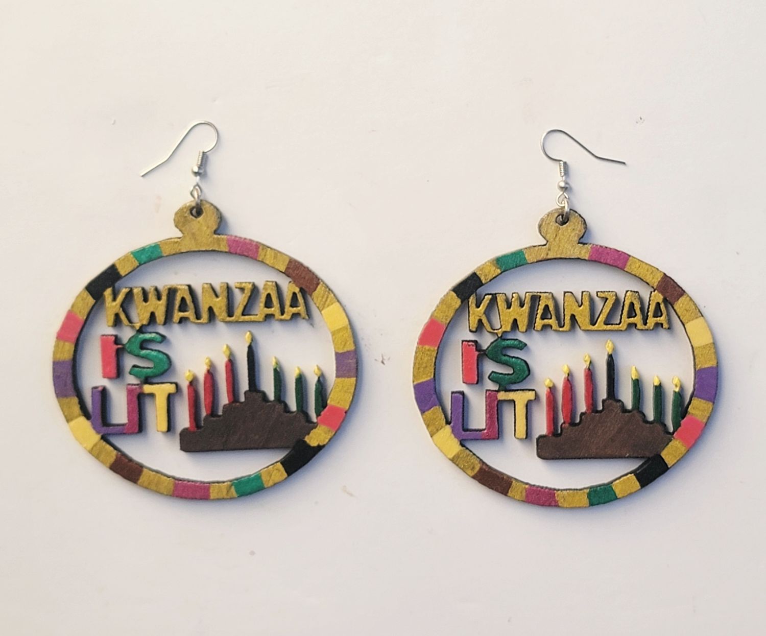 Kwanzaa is LIT Celebration Earrings