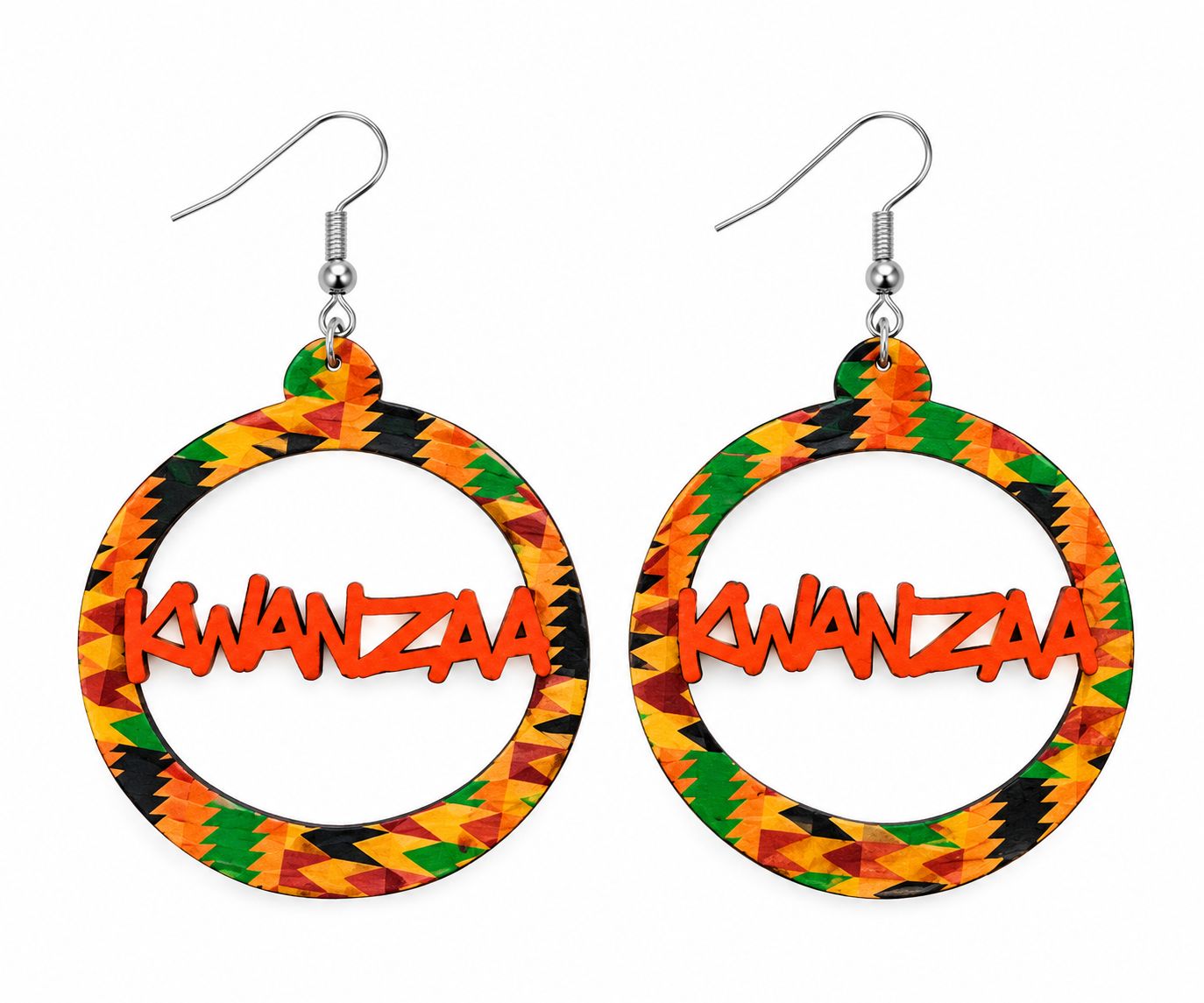 Kwanzaa Hoop Celebration Earrings