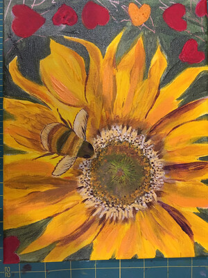 Sunflower And Bee