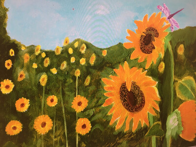 Sunflower-Dragonfly