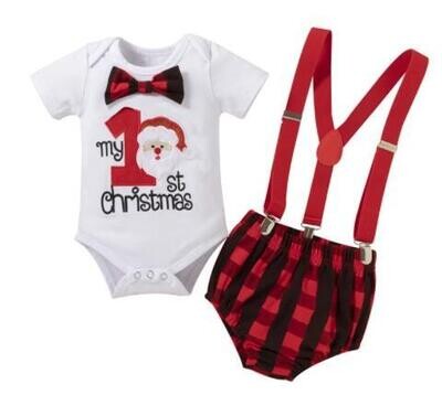 Christmas Onesie with Red Trouser and Suspenders