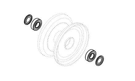 Roller Ø200mm renforcé, avec roulements et rondelles protections de roulements