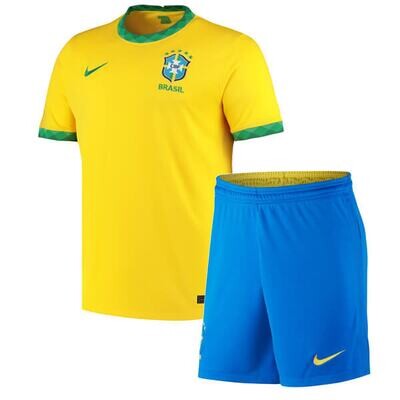 Brazil Home Kids Football Kit 2021