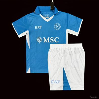 Napoli Home Kids&#39; Shirts Soccer Kit 24/25