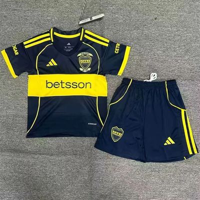 Boca Juniors 2025/26 Soccer Kids Kit – Blue Yellow Jersey Set