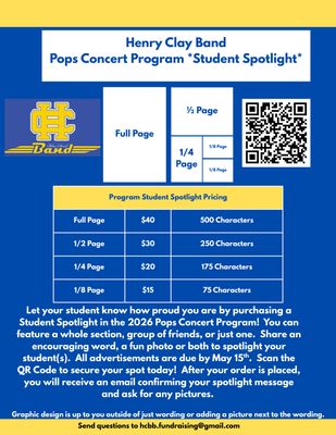 Pops Concert Program "Student Spotlight" Ad