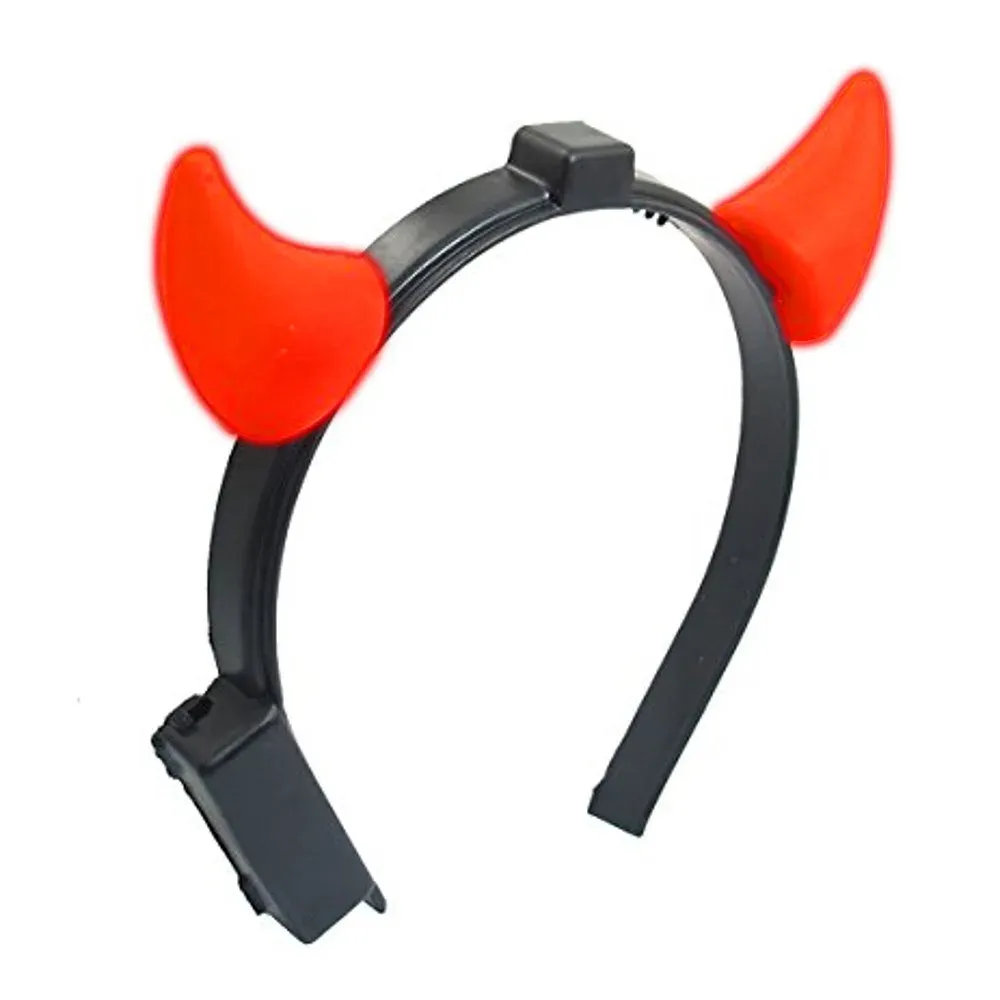 Light Up Devil Horns Headband - Red