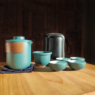 Reise-Teekanne aus Keramik chinesische Kung-Fu-Teekanne und Tassen