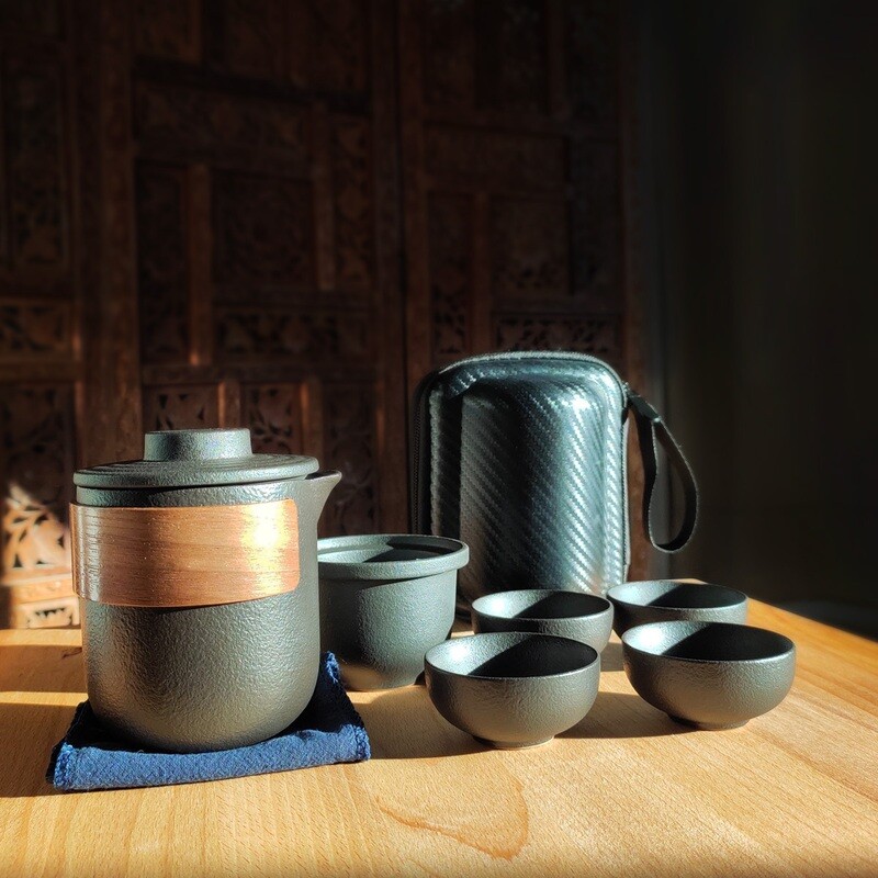 Reise-Teekanne aus Keramik chinesische Kung-Fu-Teekanne und Tassen