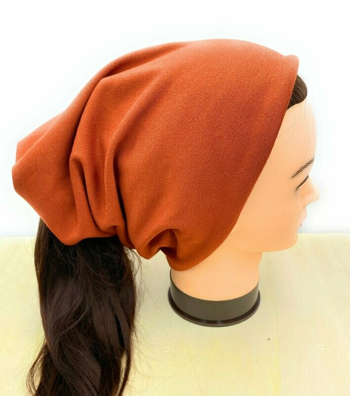 Pferdeschwanz Mütze / Zopfmütze Mütze Beanie - Rost Pferdeschwanz Mütze / Zopfmütze Mütze Beanie - Rost