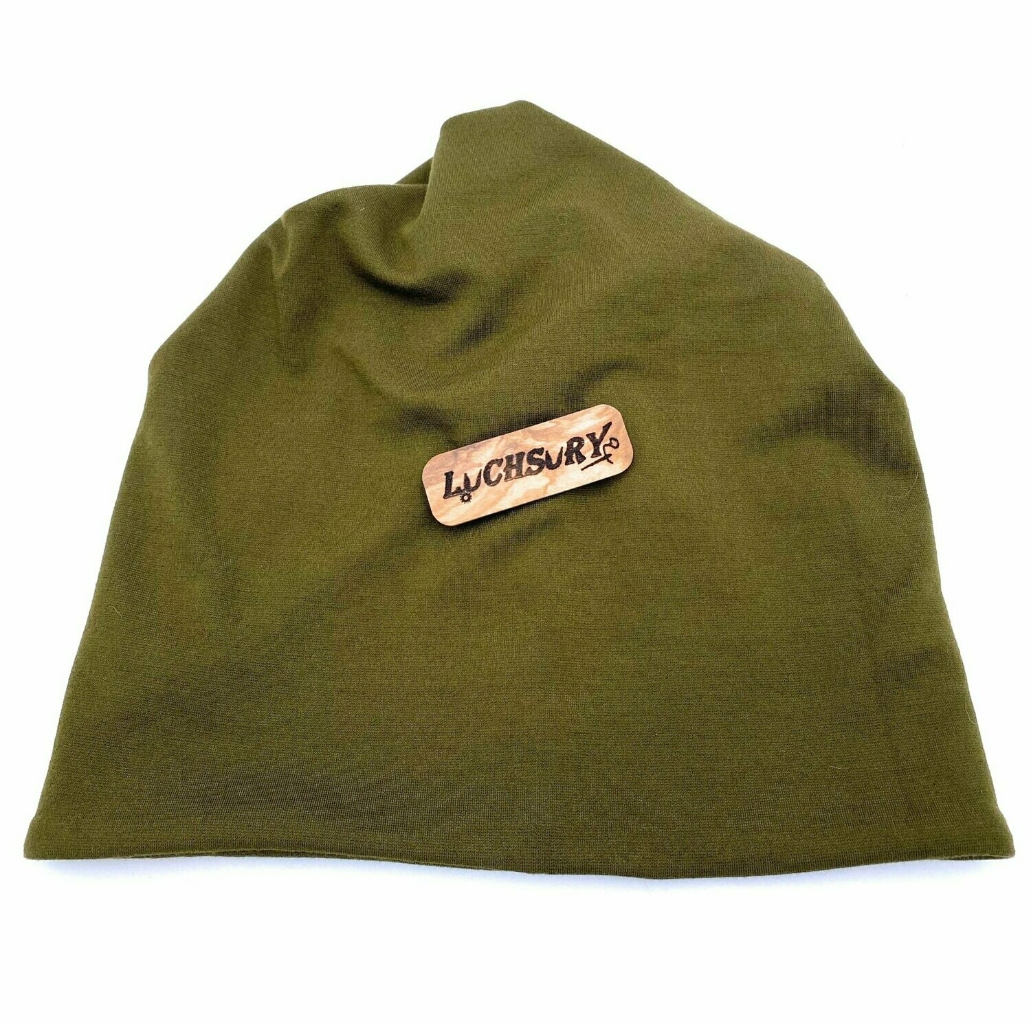Pferdeschwanz Mütze / Zopfmütze Mütze Beanie - Oliv