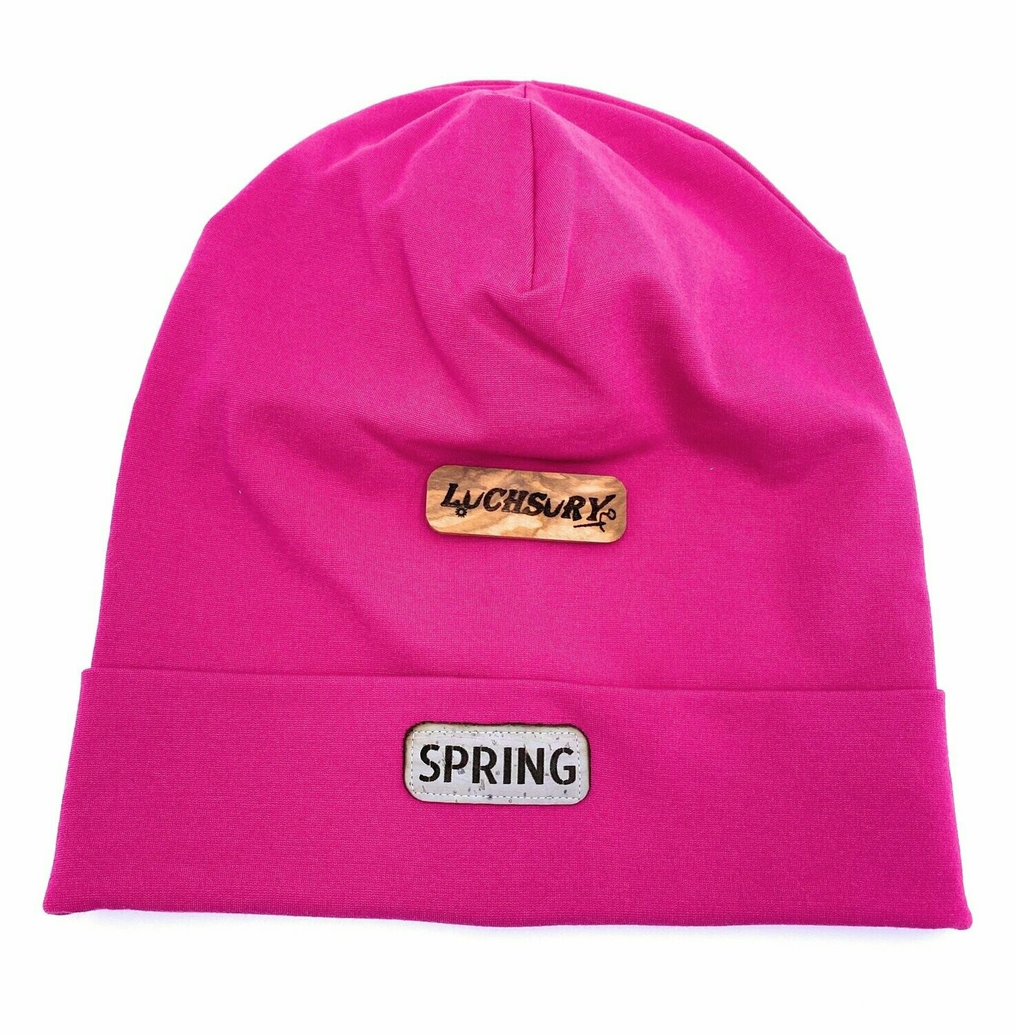 Beanie-Mütze mit Stulpe_pink leuchtend_SPRING